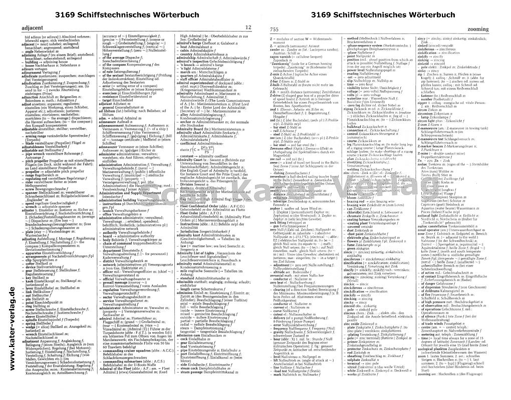 Schiffstechnisches Wörterbuch Dluhy EN-DE